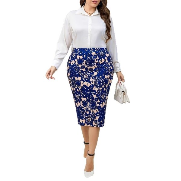 2025 New Fashionable and Elegant Women's Floral Hip Skirt European and American Plus Size