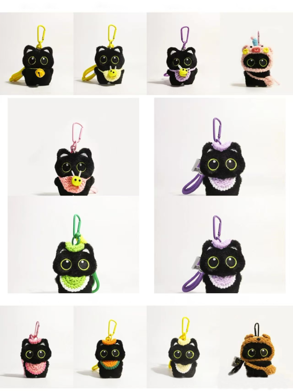 Big-eyed black cat series